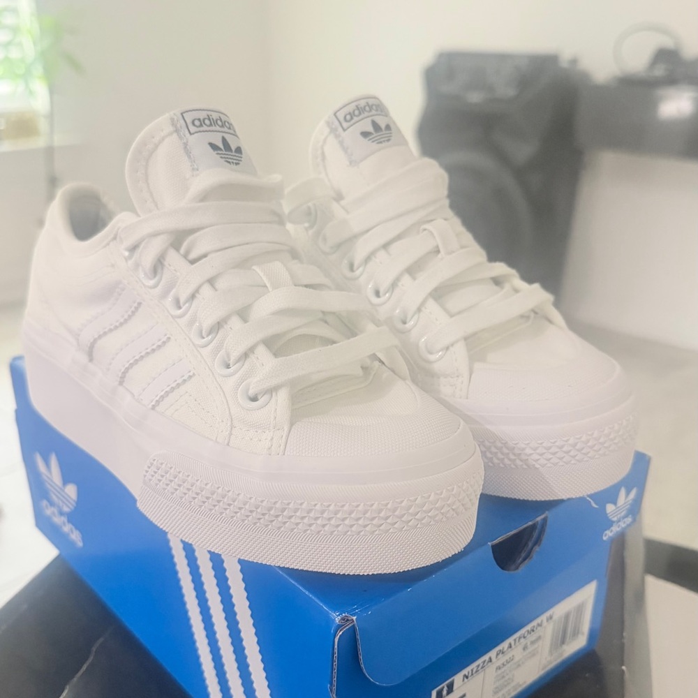 adidas White Platform Nizza Shoes